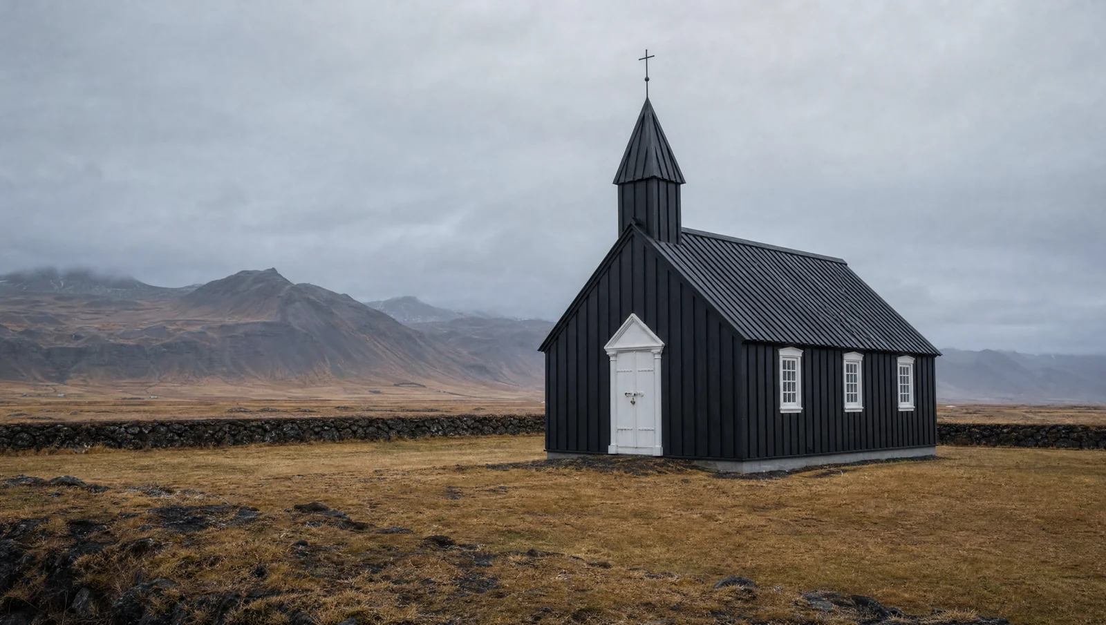 Búðakirkja,AI 风景概念图